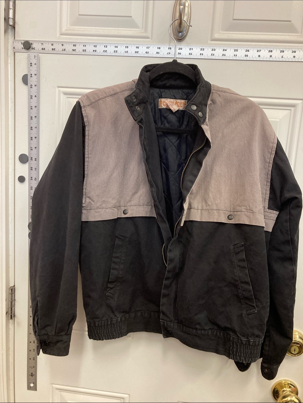 Two-Tone, Corduroy, Yoke, Bomber Jacket, Black, & Light Brown